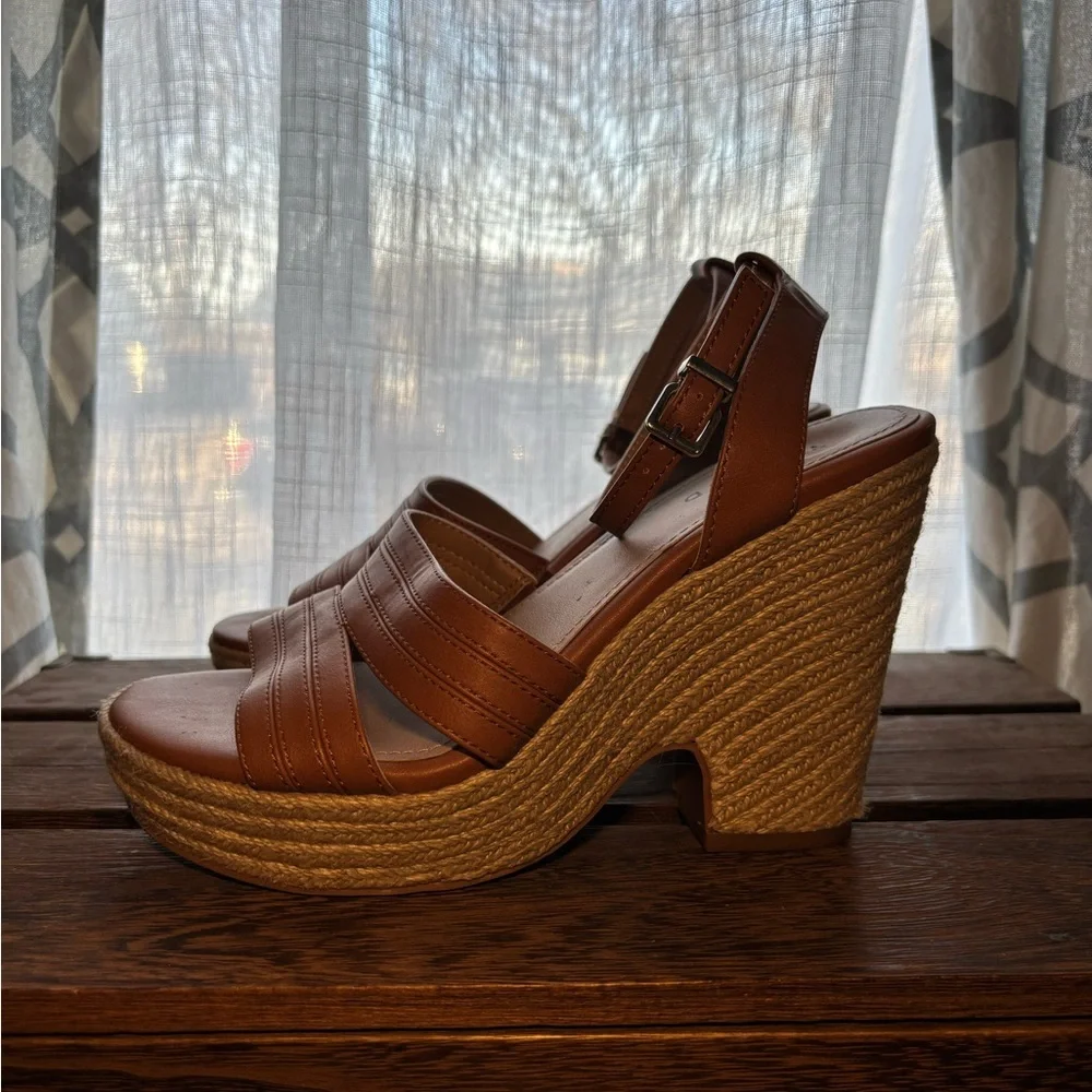 Torrid Tan Cutout Platform Espadrille Wedge